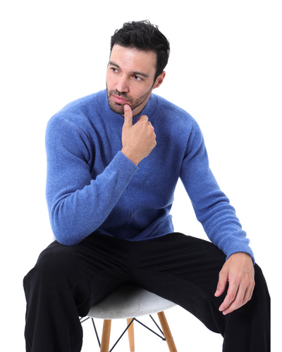 Wesley | Rippenstrick Reißverschluss Kaschmir Strickjacke für Männer