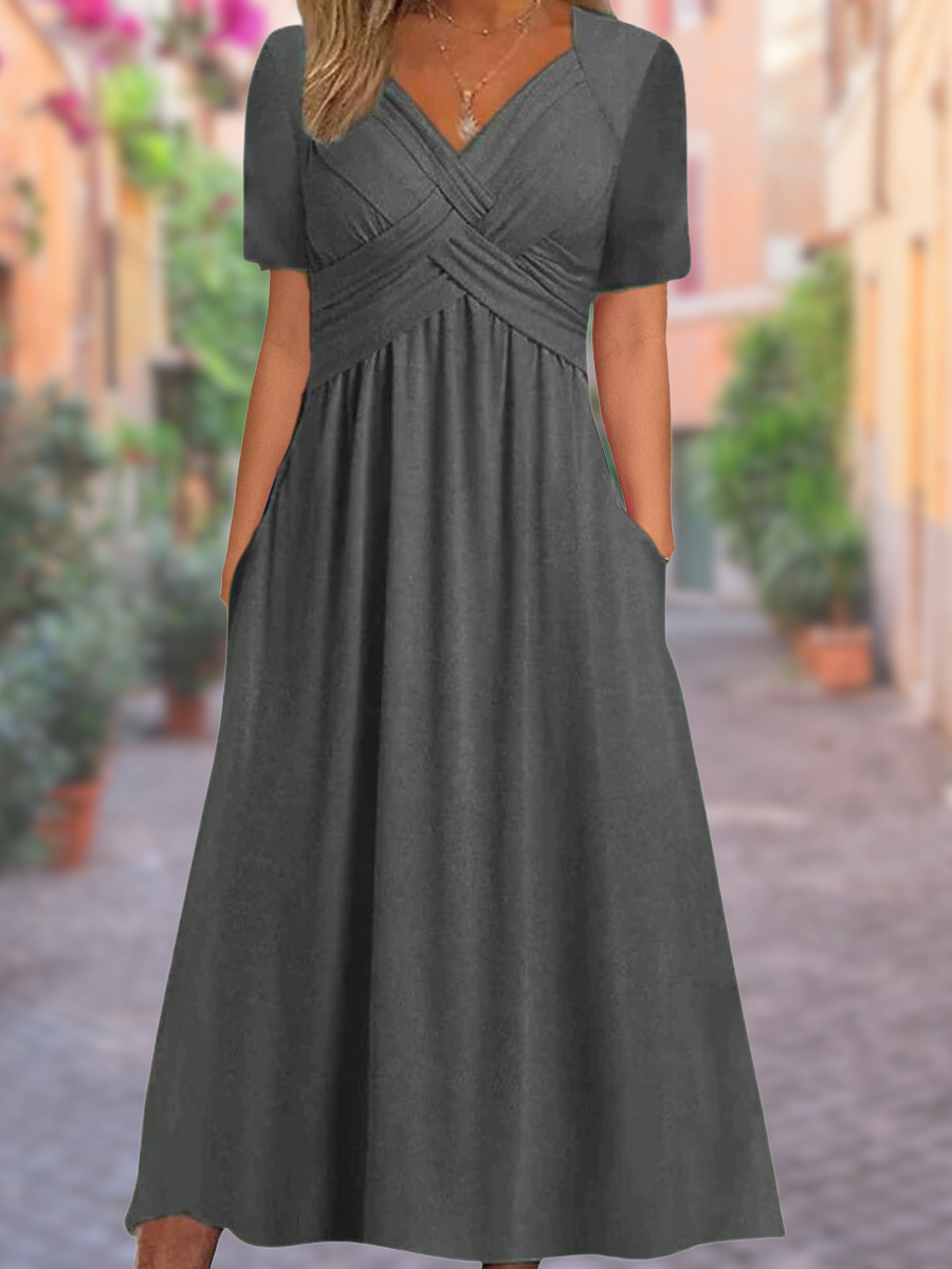 Crisscross Oberteil V-Ausschnitt Kleid für Damen