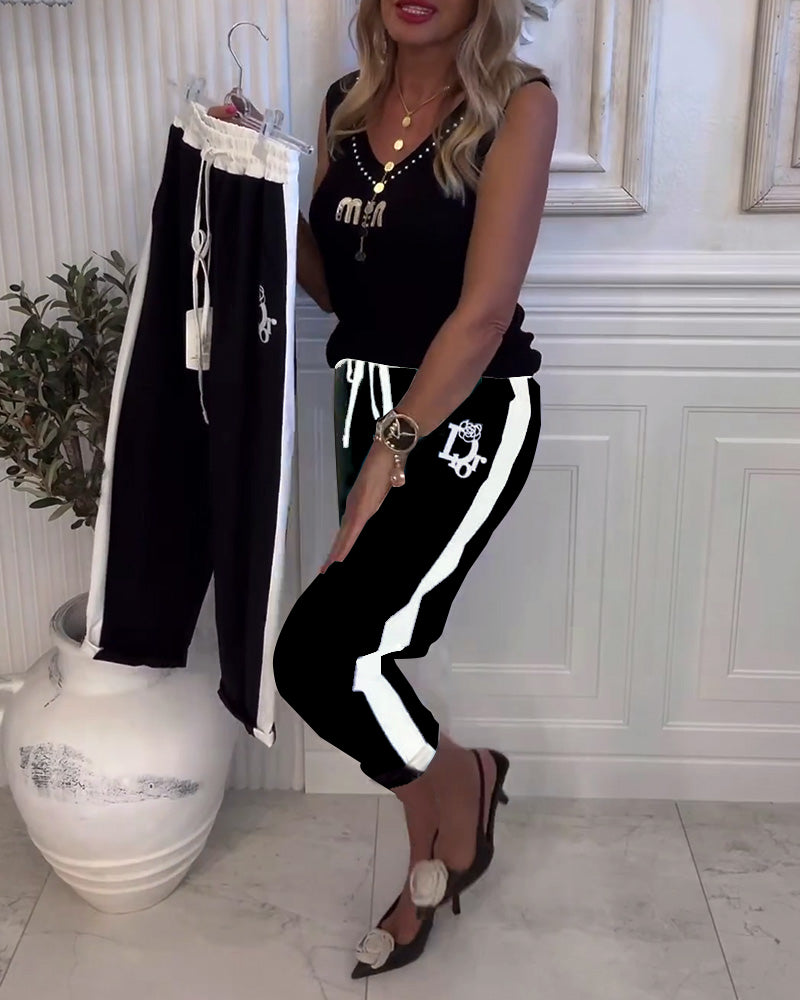 Hose lässig Slim Fit elastischer Kordelzug