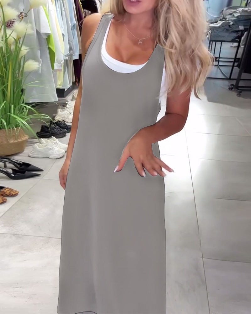 Kleid Schlankmachend Träger Casual