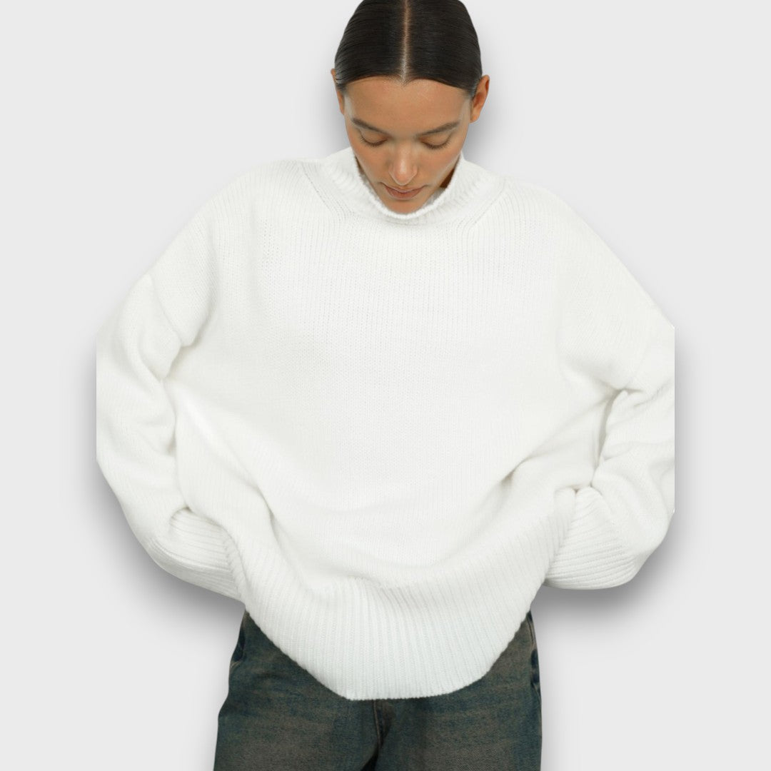 Miles – Minimalistischer Rollkragenpullover in Off-White