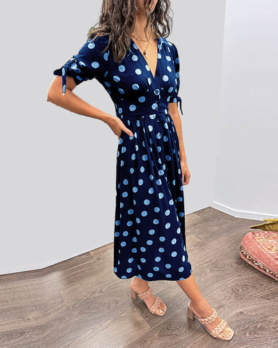 Martha | Retro-Polka-Dot Midi-Kleid
