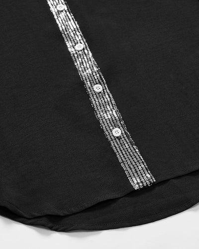 Ada | Legere Bluse mit Paillettenknöpfen