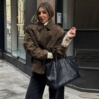 Jolie – Oversized Suede-Jacke für mühelosen Chic