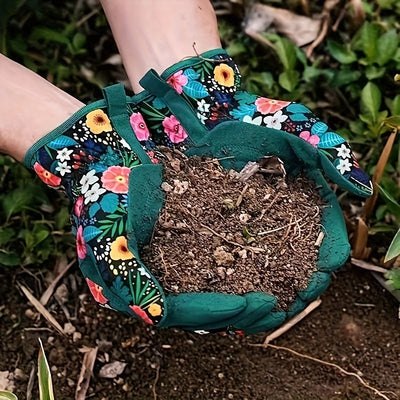 Heidi-Mode | Atmungsaktive Gartenhandschuhe mit Blumenmuster