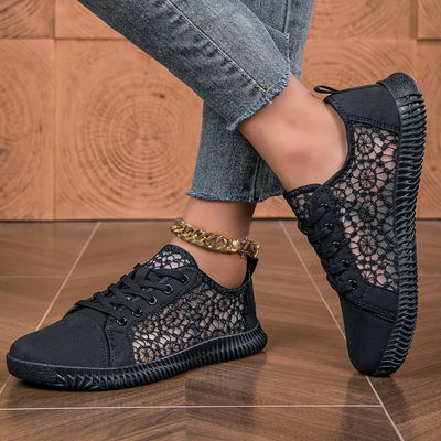 Atmungsaktive Slip-On-Mokassins aus Mesh für Damen