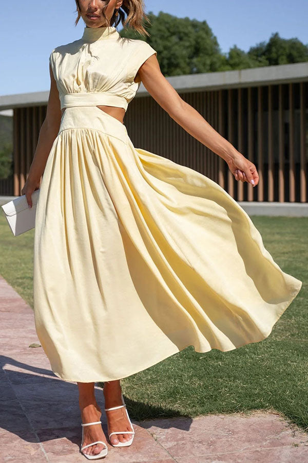 Quincy | Midi-Kleid mit Cut-Out und Taschen