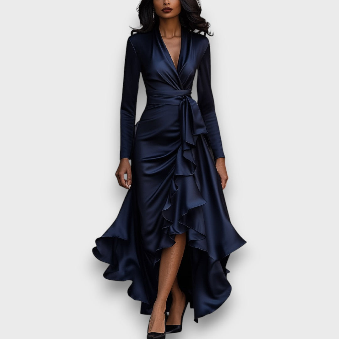 Marcelline – Drapiertes Maxikleid mit Rüschen