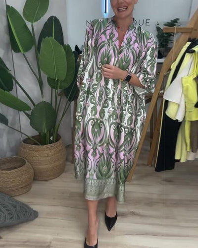 Kleid Puffärmel Paisley