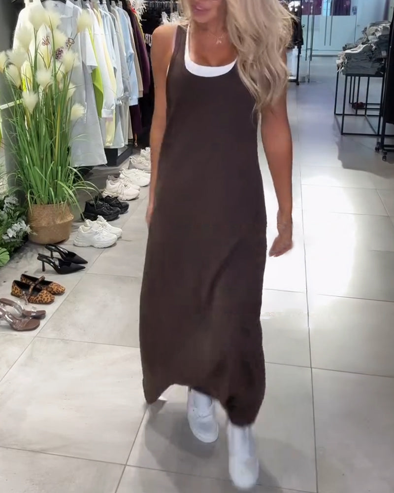 Kleid Schlankmachend Träger Casual