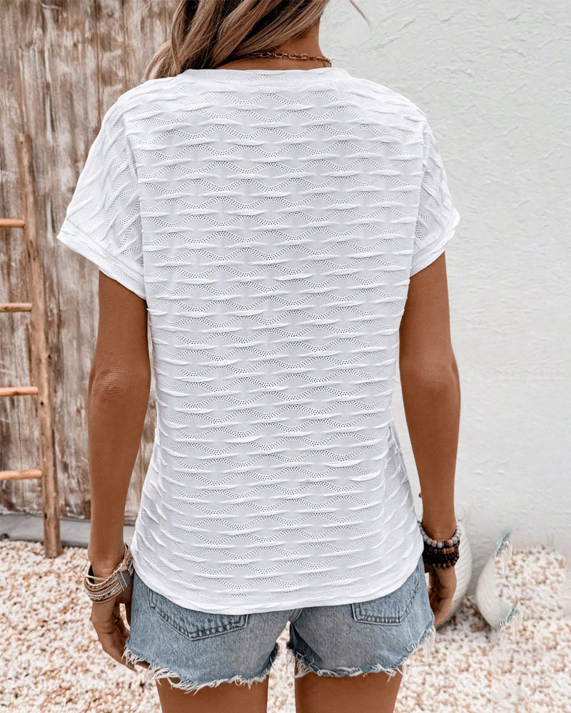 T-Shirt V-Ausschnitt Allmatch Unifarben