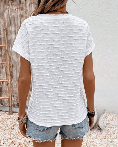 T-Shirt V-Ausschnitt Allmatch Unifarben