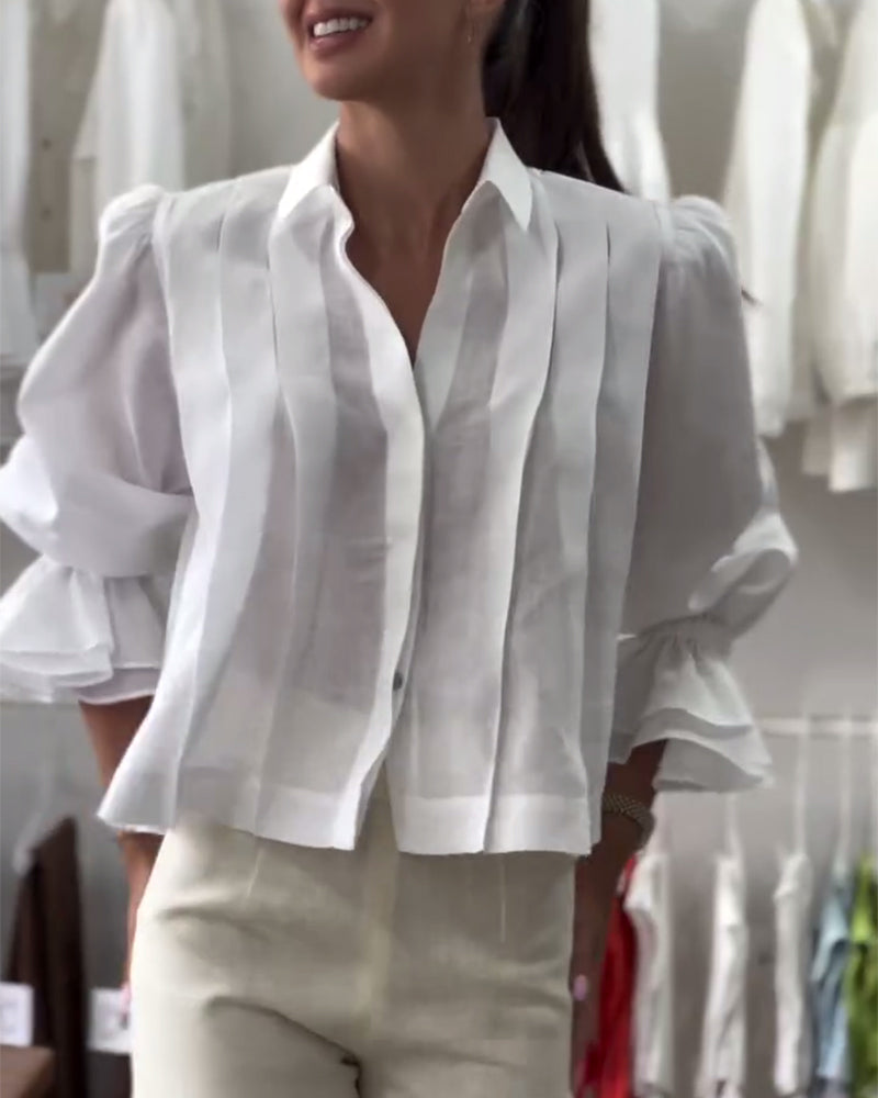 Bluse Puffärmel Rüsche