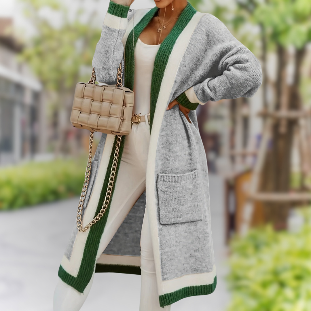 Modische Lange Strickjacke für Damen