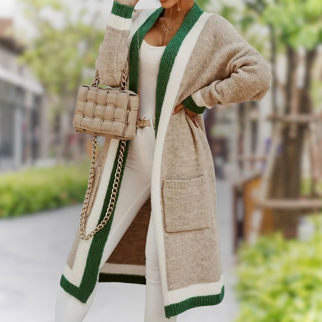 Modische Lange Strickjacke für Damen