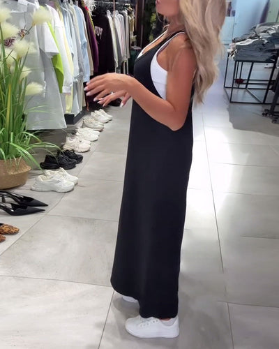 Kleid Schlankmachend Träger Casual