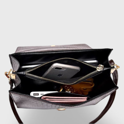 Crossbody Tasche Damen Croco Look – Vegan Leder & Elegant