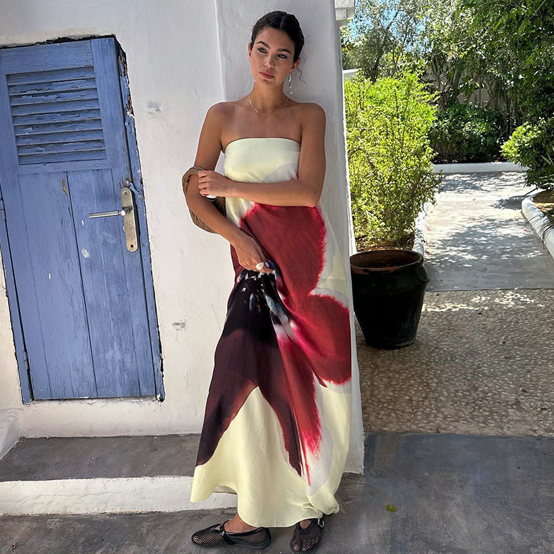 Kaeli | Bandeau-Maxikleid Mit Wasserfallrücken