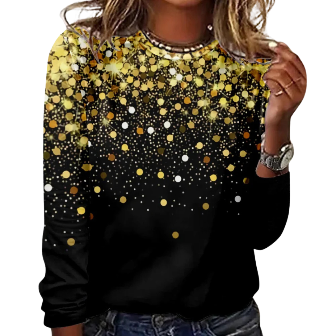Ausgefallener Glitzer-Winterpullover für Frauen