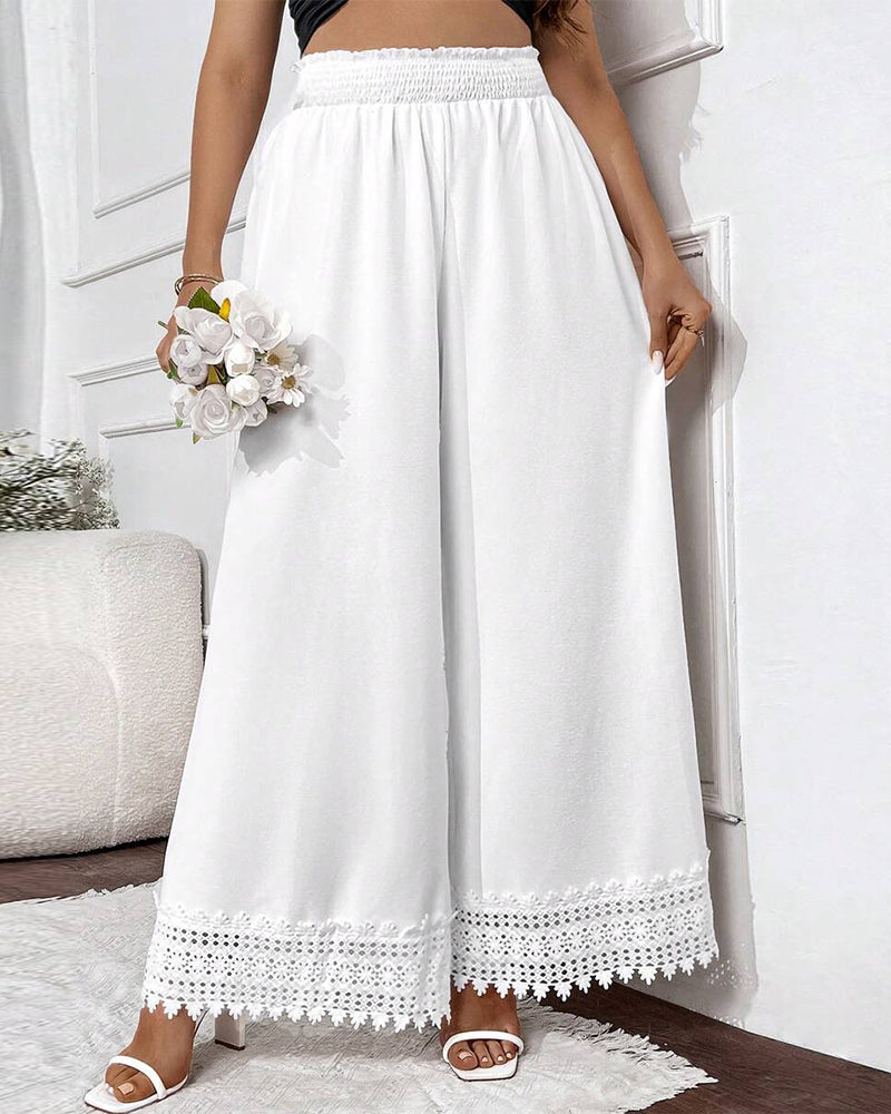 Hose Modisch Spitze Nähte Weites Bein