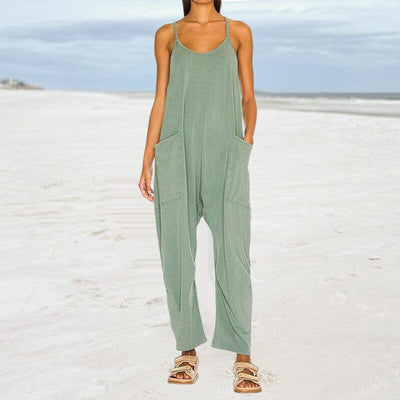 Ärmelloser Jumpsuit mit Taschen für Damen