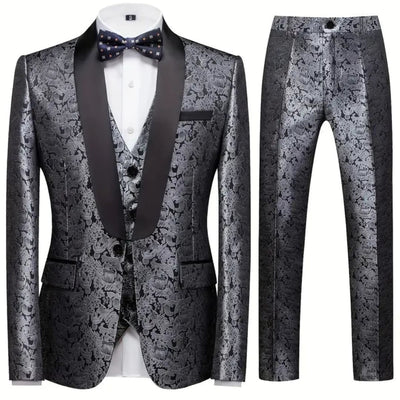 Eleganter 3-teiliger Slim-Fit-Anzug für Herren - Modernes Design