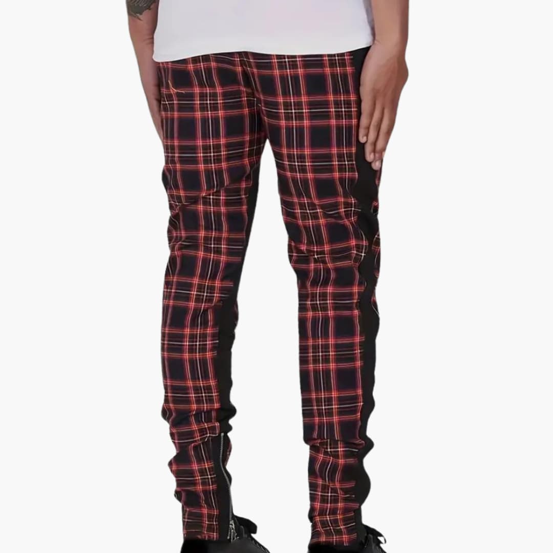 Herren Baumwollhose mit Karo und Zugband für den Sommer