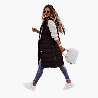 Gesteppt lange Weste für Damen