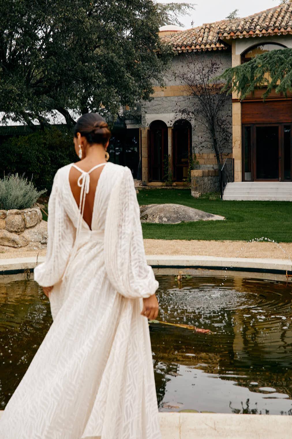 Florie | Langes Chiffon-V-Ausschnitt Kleid