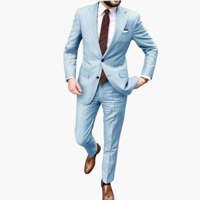Herren Anzug zweiteilig mit Reverskragen und Slim Fit Hose