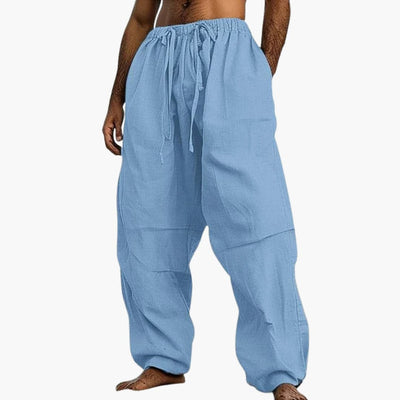 Herren Sommerhose mit weitem Bein und Kordelzug
