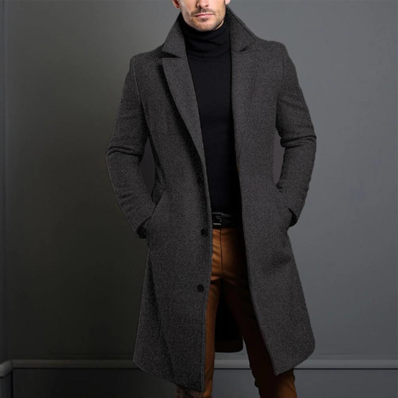 Herren Wintermantel | Slim Fit Langer Mantel
