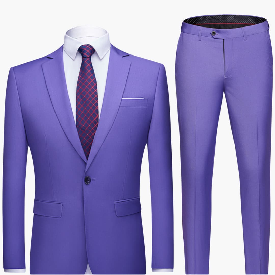 Herren Zweiteiler Anzug mit Blazer und flacher Front Hose