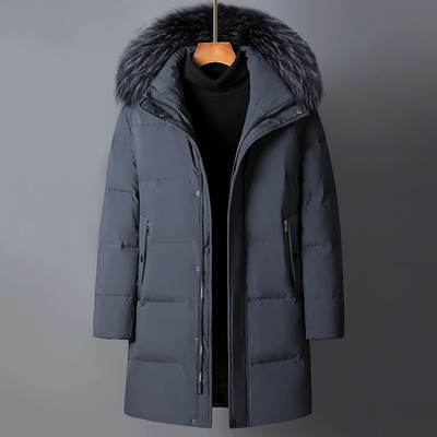 Winterjacke mit Fellimitat-Kapuze für Männer