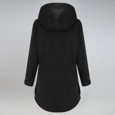 Lange Fluffige Parka-Winterjacke für Frauen