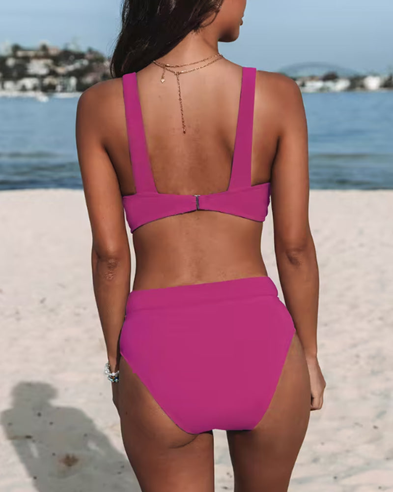 Hilde - Einfarbiger Hochtaillenswimmsuit