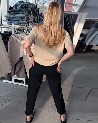 Hose einfarbig lässig gerade