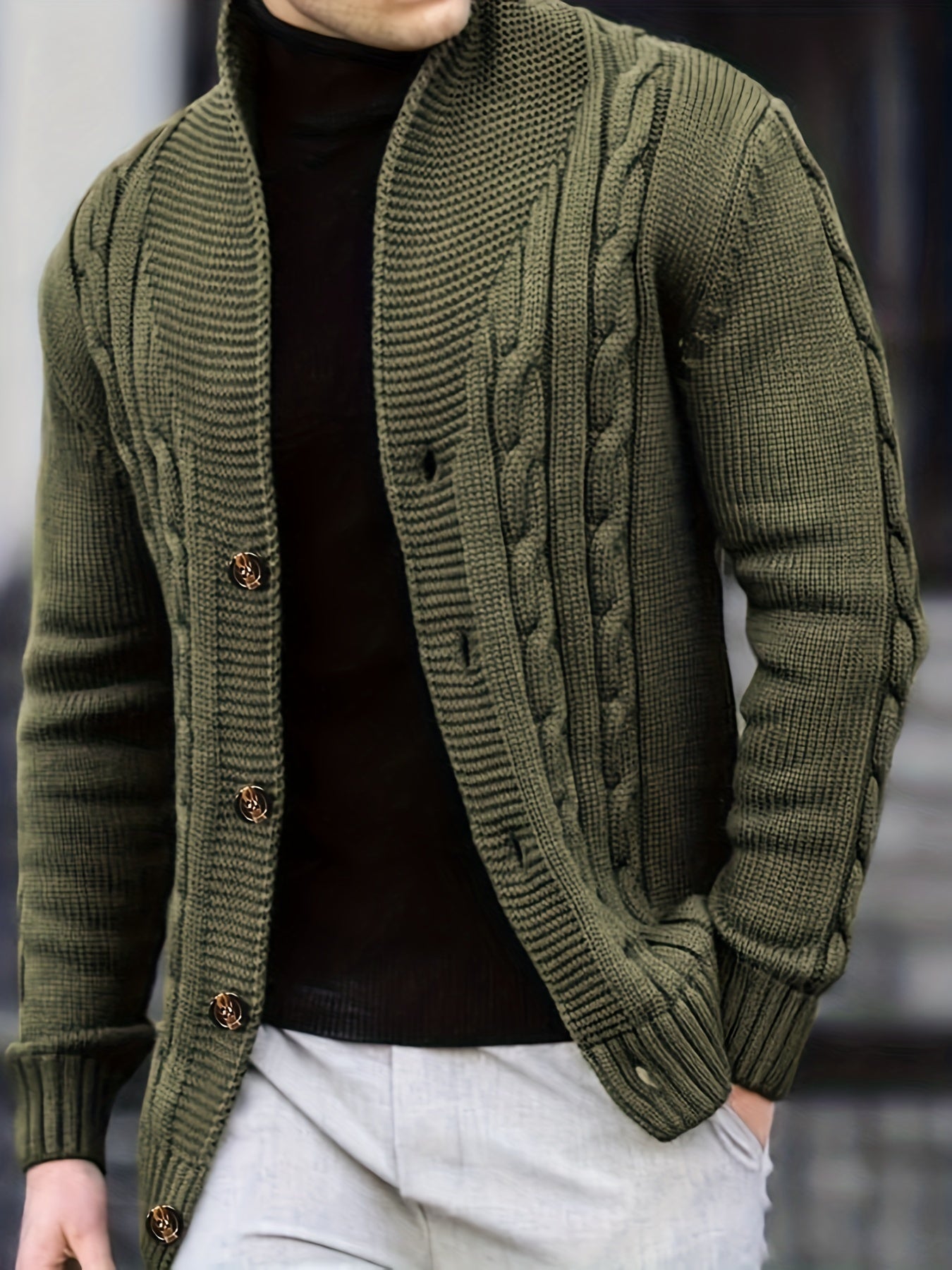 Lässiger Winter- Strickjacke für Männer