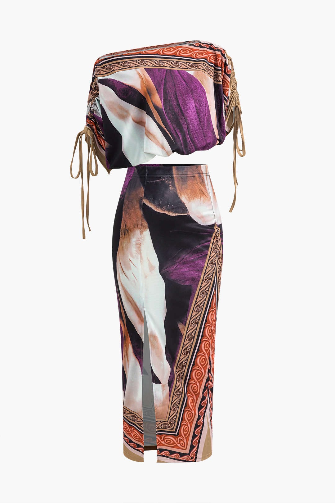 Clarissa | Zweiteiler-Set mit asymmetrischer Bluse & Bleistiftrock