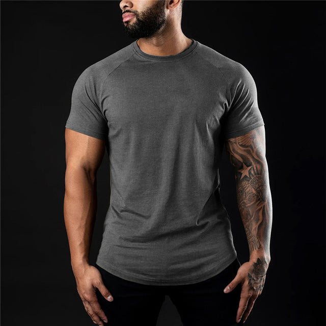 Rundhals-Plain-T-Shirt für Herren