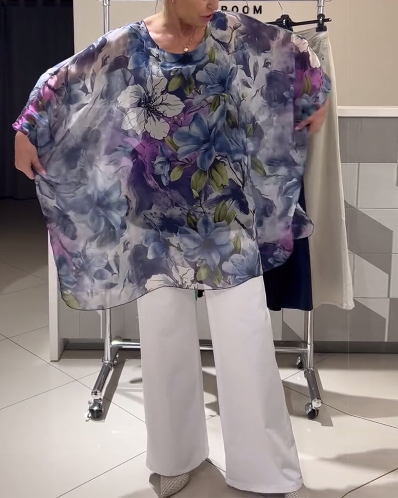 Bluse Modedesign Fledermausärmel Druck