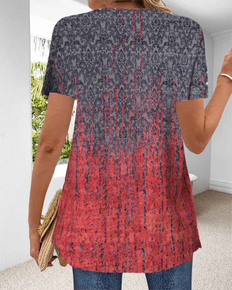 Bluse Fake Zweiteilig Kurzärmlig Unregelmäßig