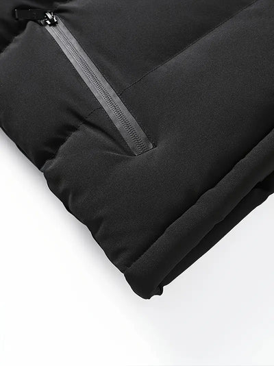 Wyatt | Schwarze Ärmellose Herren-Winter-Steppweste mit Reißverschluss