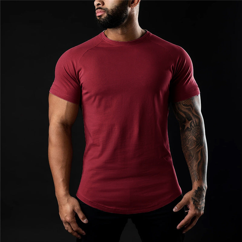 Rundhals-Plain-T-Shirt für Herren