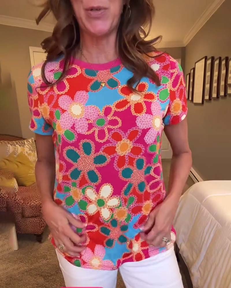 T-Shirt Slim Fit Kurzarm Bedruckt