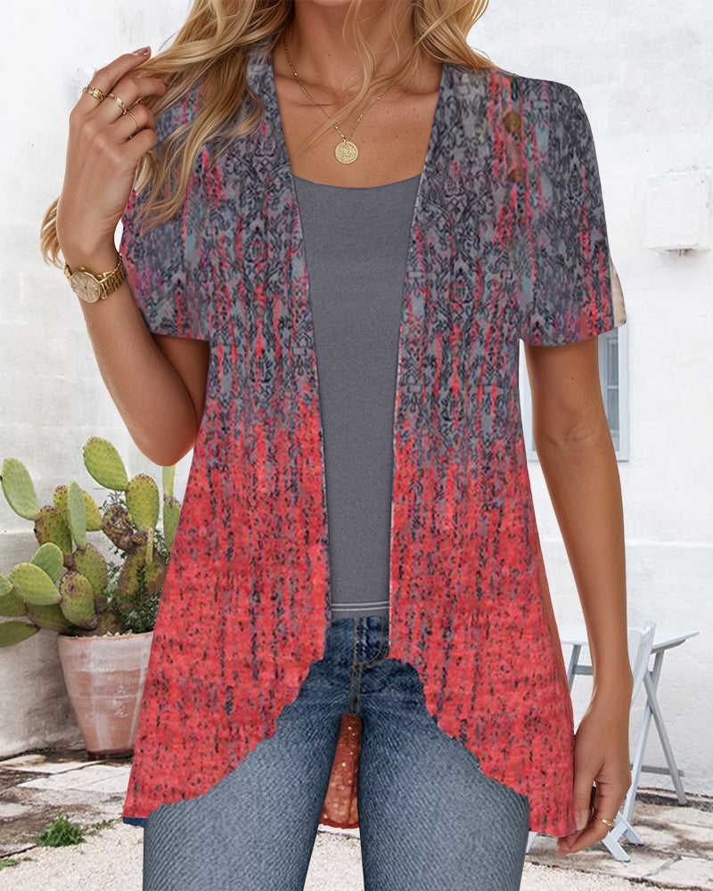 Bluse Fake Zweiteilig Kurzärmlig Unregelmäßig