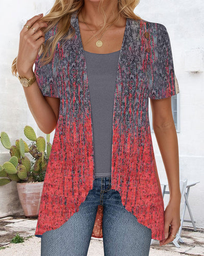 Bluse Fake Zweiteilig Kurzärmlig Unregelmäßig