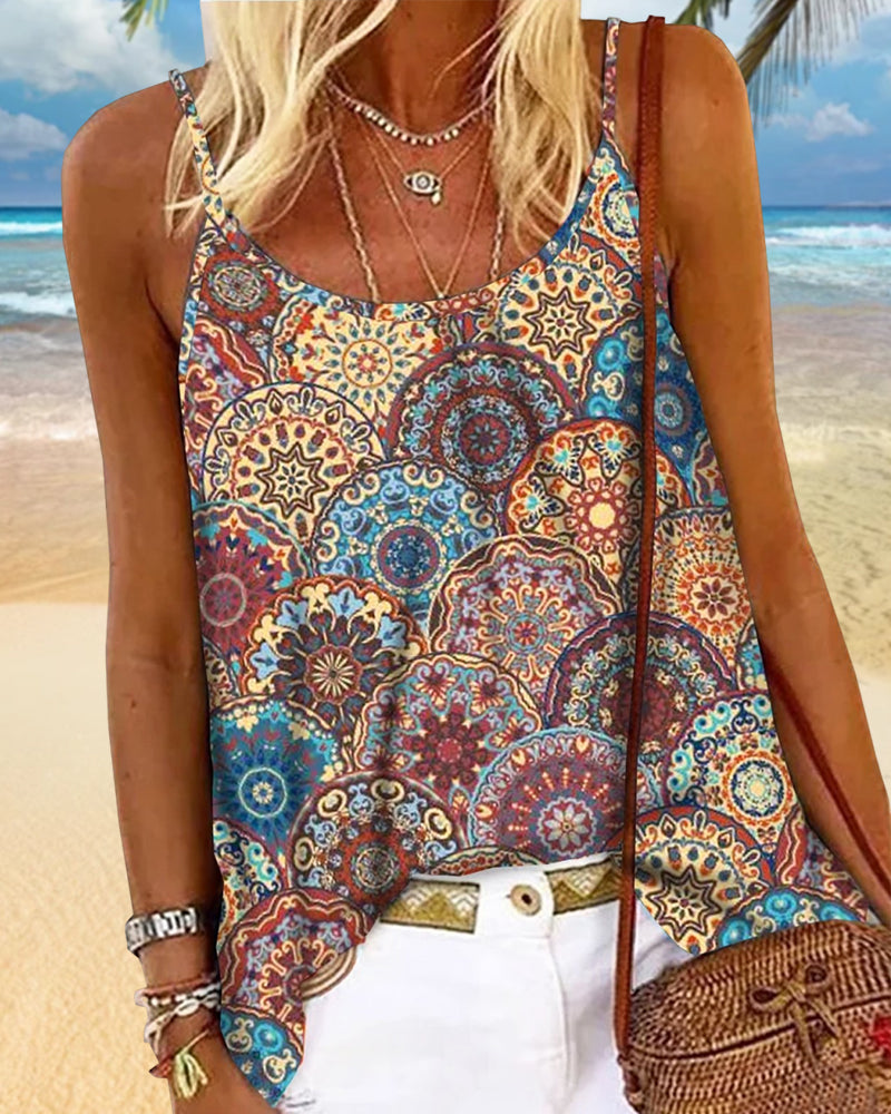 Top Trägertop Kreismuster Lässig