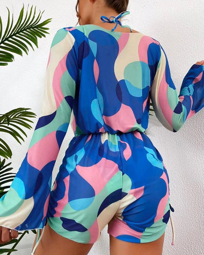 Badeanzug Überwurf Bedruckt Bikini Dreiteilig