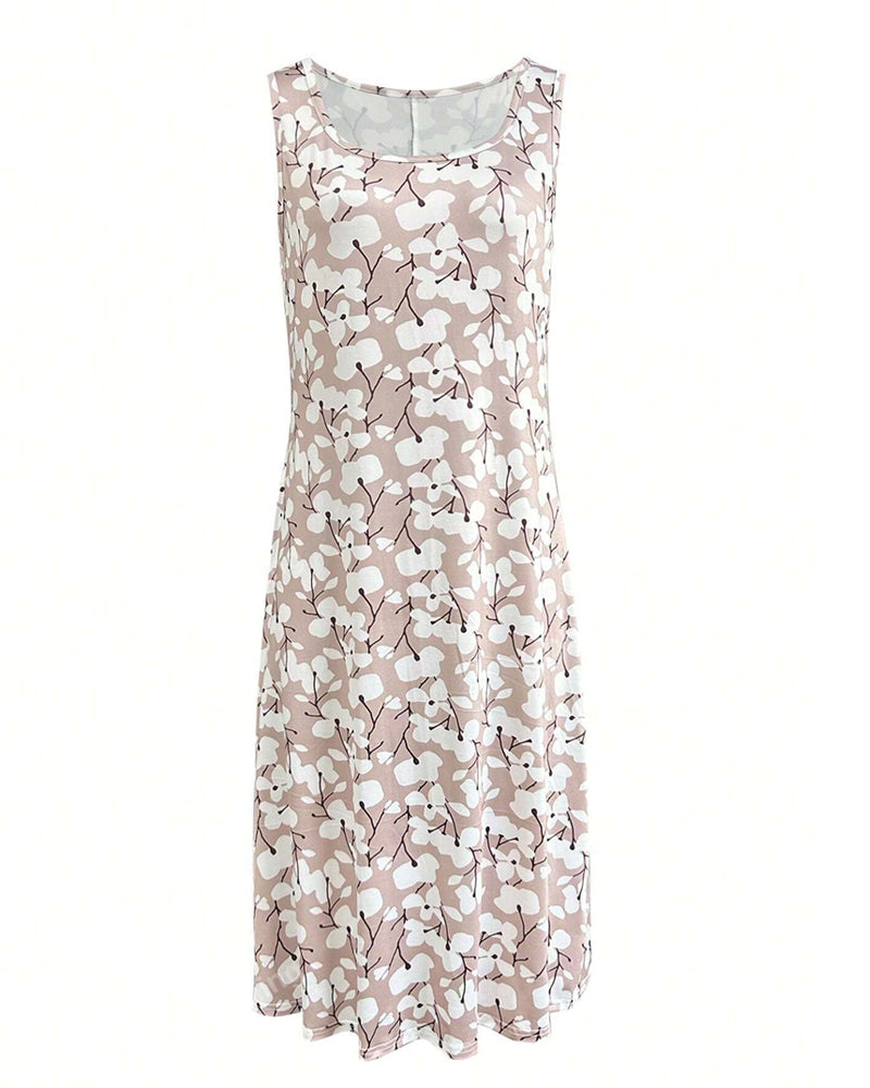 Kleid Ärmellos Blumenmuster
